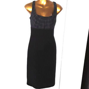 Evan Picone Sz 8 Empire Waist Black  And Grey Sleeveless Dress